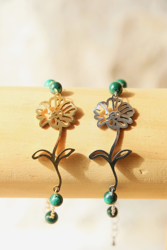 Bracelet- Malachite et Margueritte