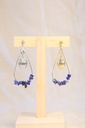 Boucle d'oreille mi longue- Lapis lazuli et Scarabée