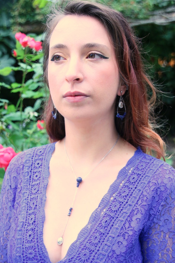 Collier longue- Lapis lazuli et scarabée- Khépri