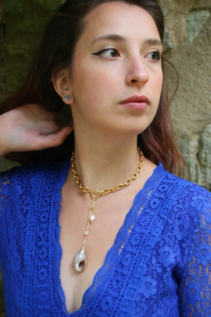 Collier long- Perle, Nacre et Coquillage