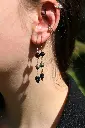 Boucle d'oreille- Pyrite, Onyx-Enfer