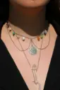 Collier long- Grenat, Améthyste, Aigue-marine, Malachite, Quartz rose, Perle, Cornaline, Péridot, Lapis lazuli, Tourmaline, Citrine, Howlite- Zodiaque