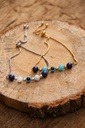 Bracelet - Lapis lazuli et aigue marine - Œil grec