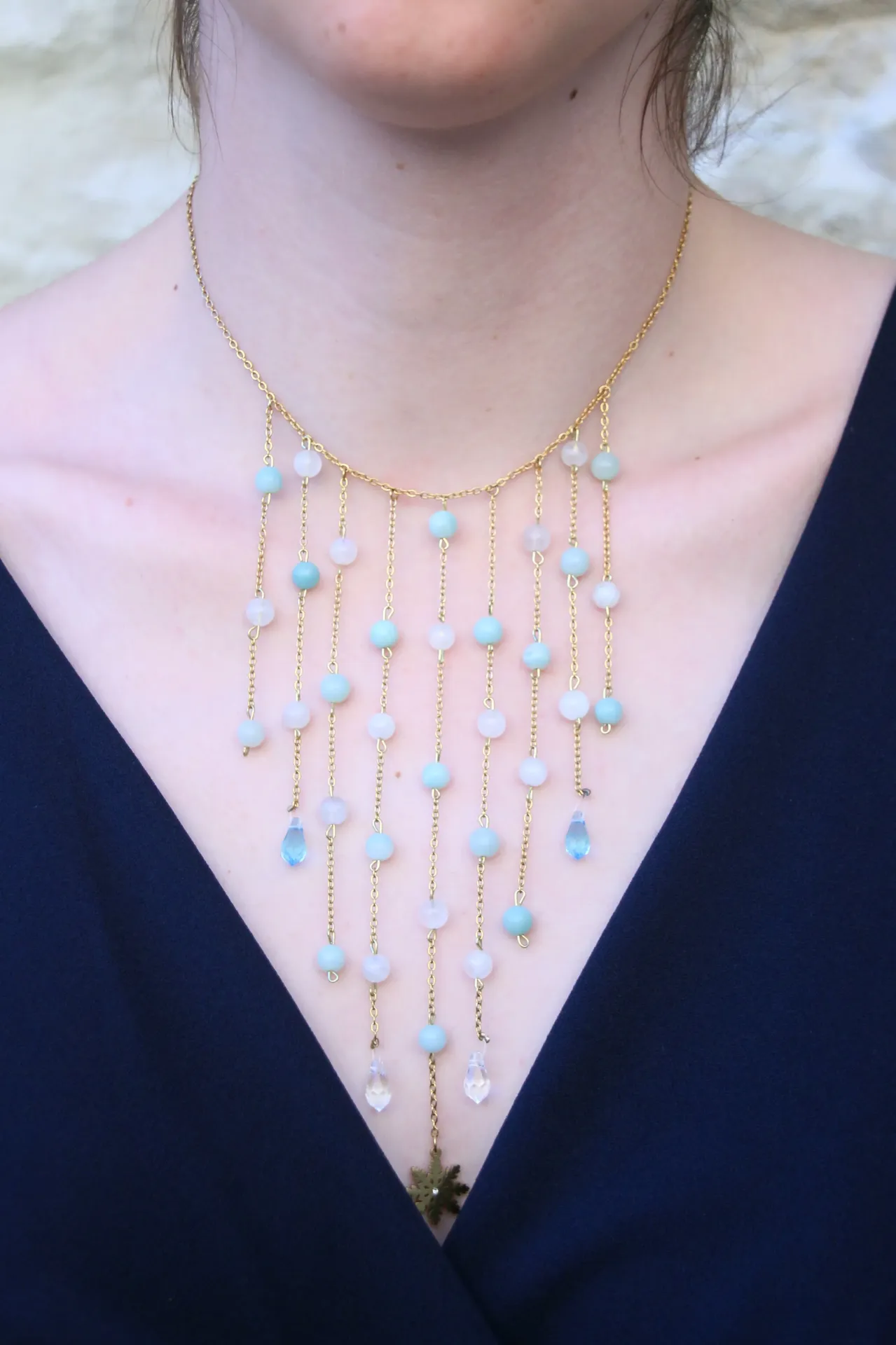 Collier Long |Amazonite Pierre Lune| Bijoux Pierre Naturelle & Spiritu