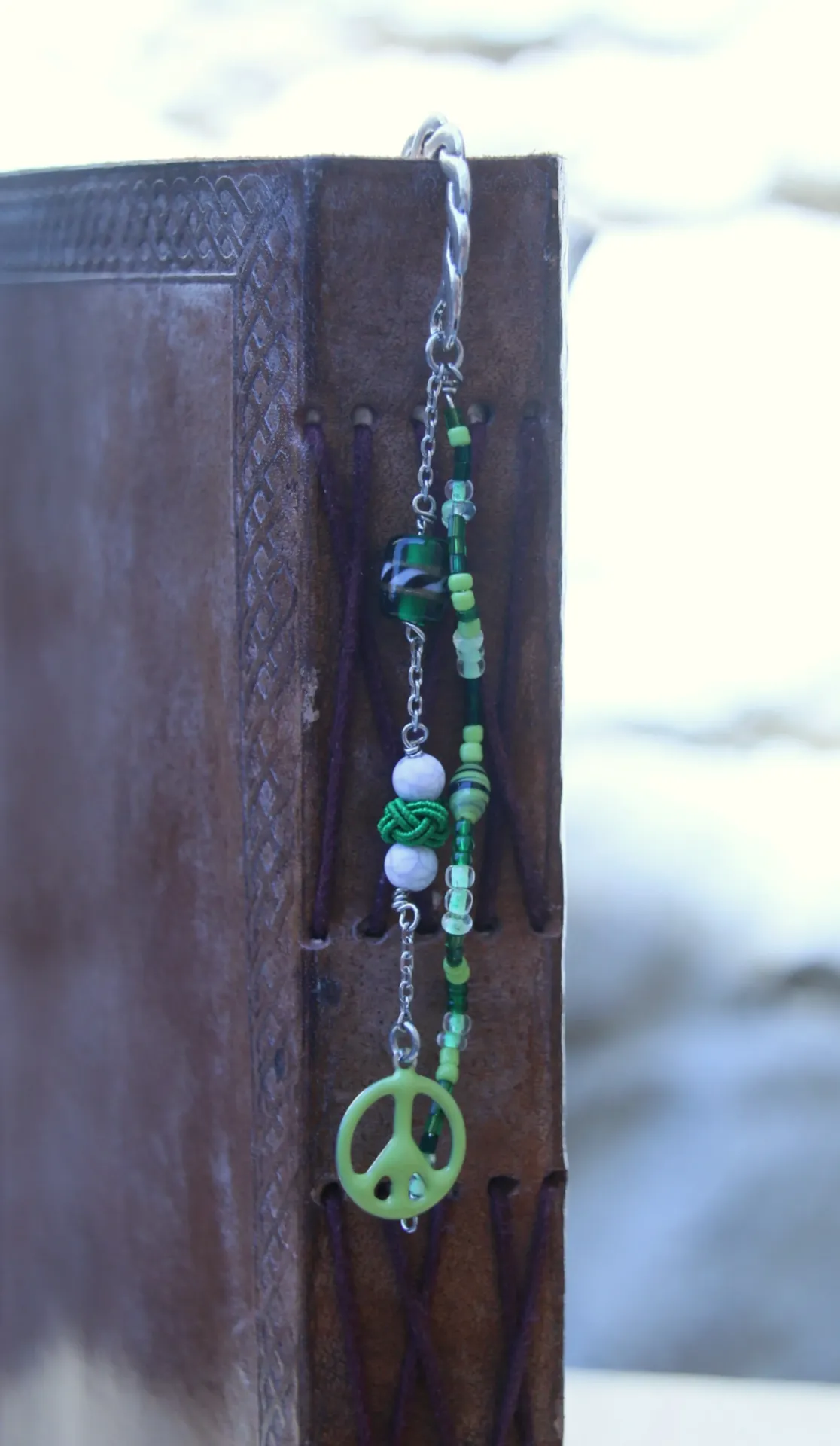 Marque page vert peace