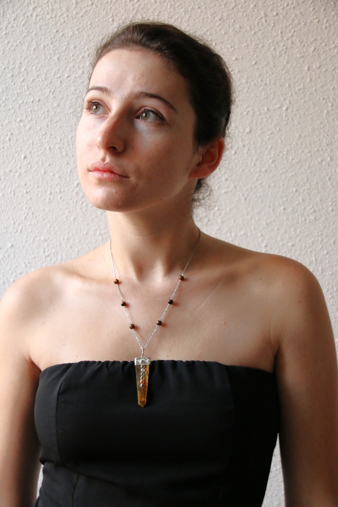 [Collier œil de tigre] Collier mi long - Œil de tigre