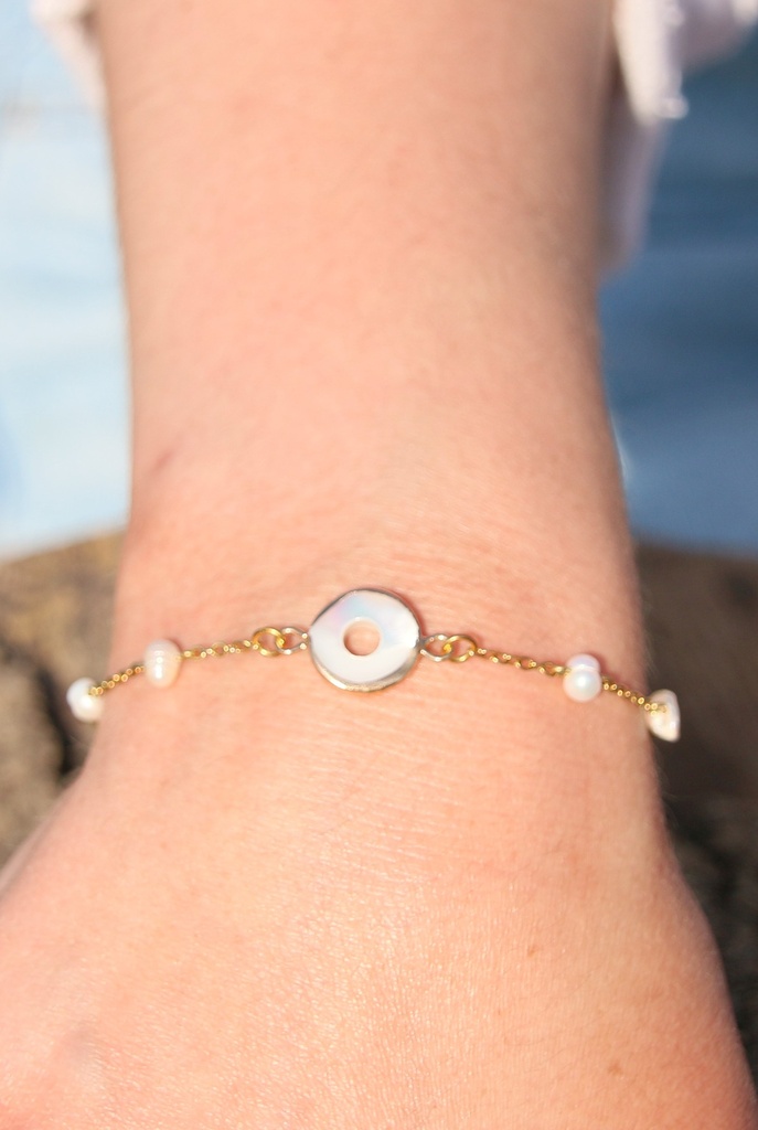 Bracelet - Nacre blanche et Perle - Nérée