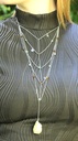 Collier long - Agate mousse, citrine et résine- Geb