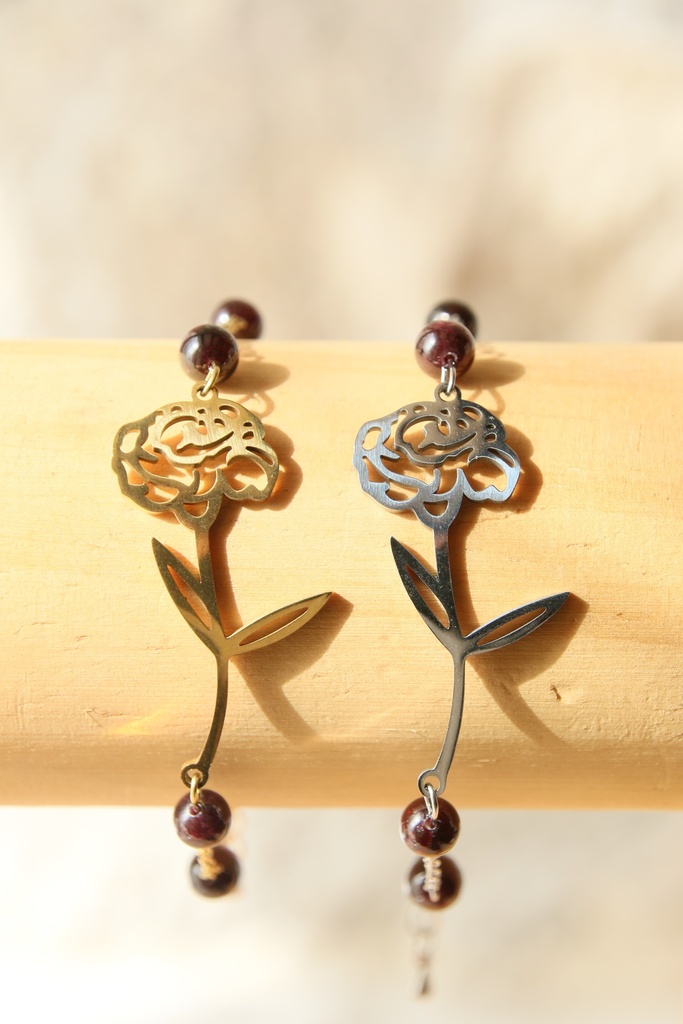 Bracelet- grenat et œillet