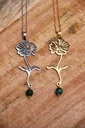 Collier mi long- Malachite et Marguerite- Avril